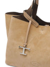 Tod's Logo-charm suede tote bag
