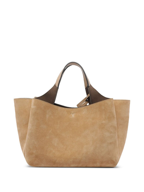 Tod's Logo-charm suede tote bag