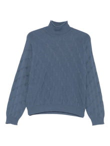  Emporio Armani High-neck diamond-pattern sweater