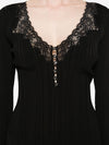 Self-Portrait Lace-trimmed ribbed top