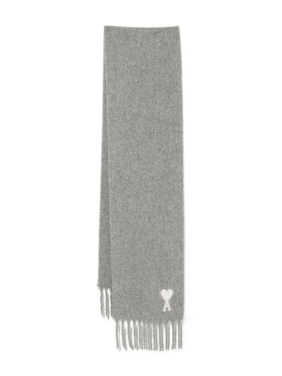 Ami Paris Ami De Coeur fringed scarf