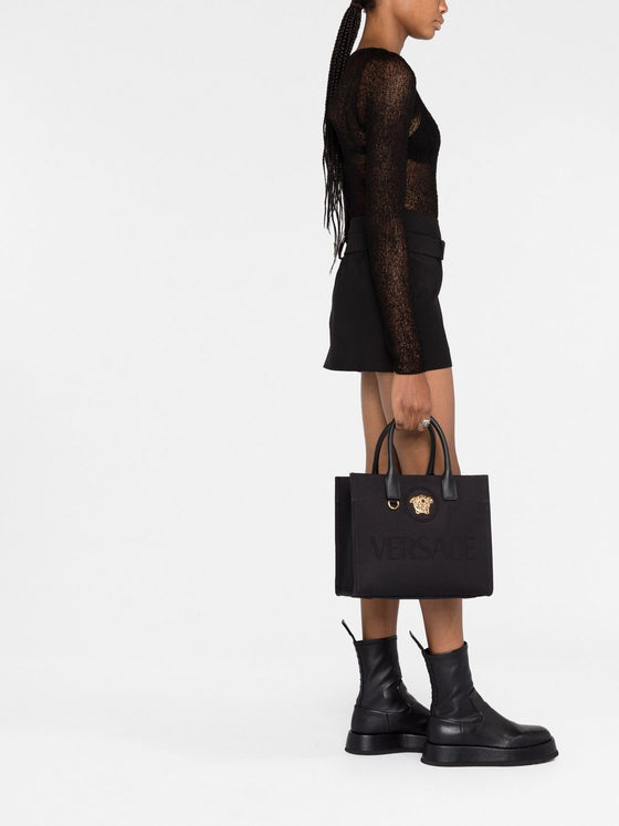 Versace Small La Medusa canvas tote bag