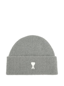  Ami Paris Grey Alpaca Striped Ami De Coeur Beanie