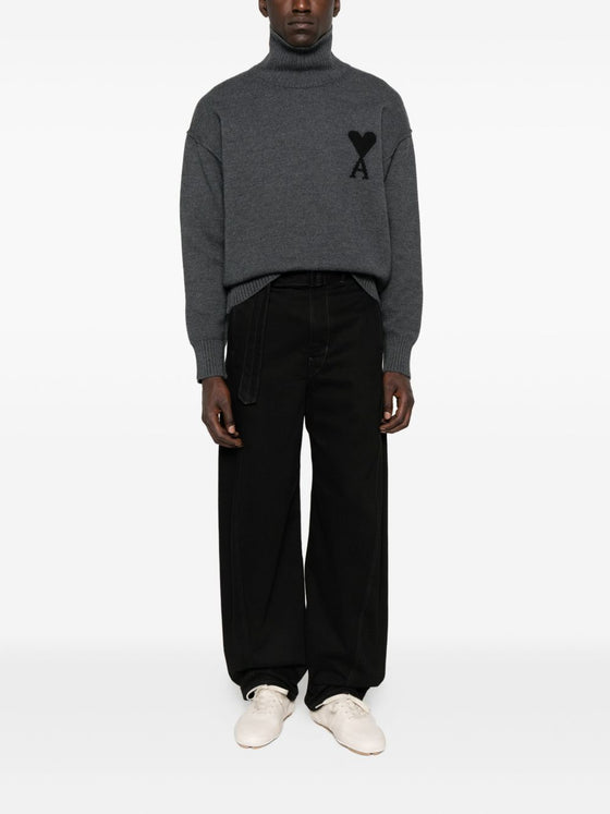 Ami Paris Sweaters Grey