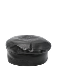  Emporio Armani Nappa leather beret with logo