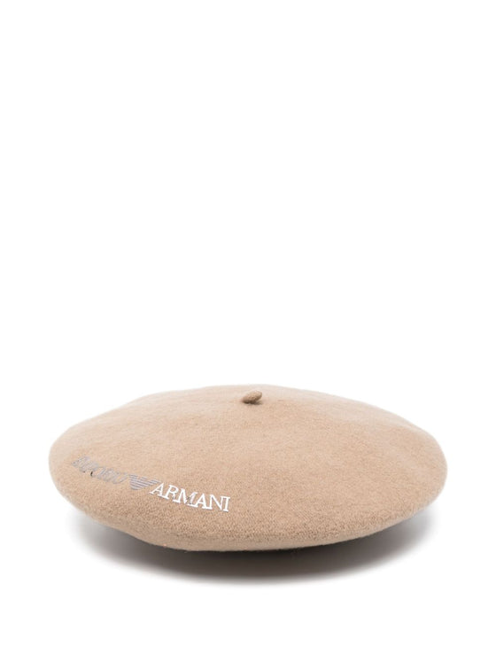 Emporio Armani Embroidered wool beret