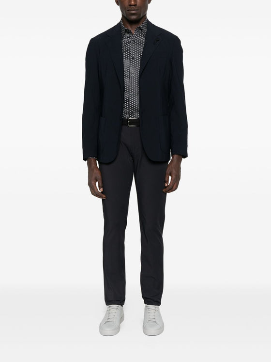 Emporio Armani Stretch cotton shirt with printed pattern