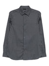Emporio Armani Stretch cotton shirt with printed pattern
