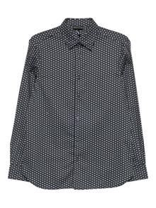  Emporio Armani Stretch cotton shirt with printed pattern