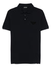 Emporio Armani Pique jersey polo shirt with eagle patch