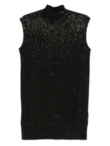  Emporio Armani Sequin high-neck sleeveless dress