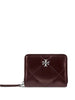 Tory Burch Kira Small Wallet With Diamond Quilting And Full Zip Closure
