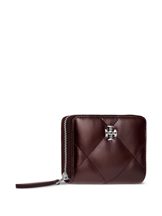 Tory Burch Kira Small Wallet With Diamond Quilting And Full Zip Closure