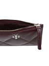 Tory Burch Kira Zipped Card Holder With Diamond Quilting And Worn-look