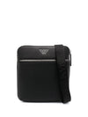 Emporio Armani Flat shoulder bag in regenerated saffiano leather with ASV eagle plaque