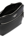 Emporio Armani Flat shoulder bag in regenerated saffiano leather with ASV eagle plaque
