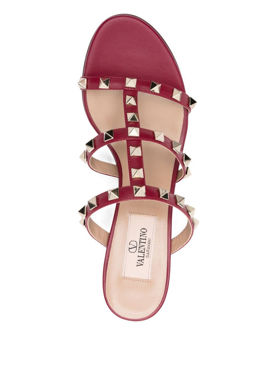 Valentino Garavani Rockstud Calfskin Slider Sandal 60mm