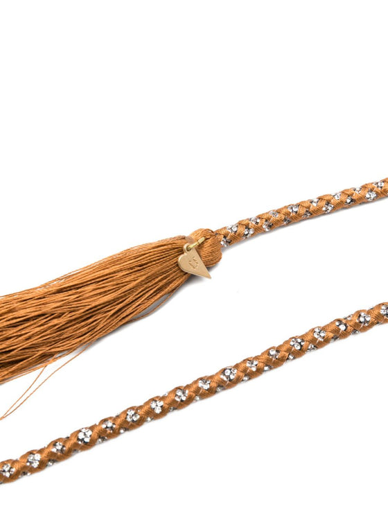 Forte Forte Crystal-embellished tassel belt