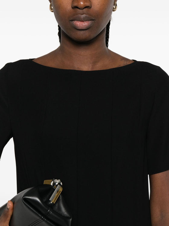 Emporio Armani Pleated dress in techno cady