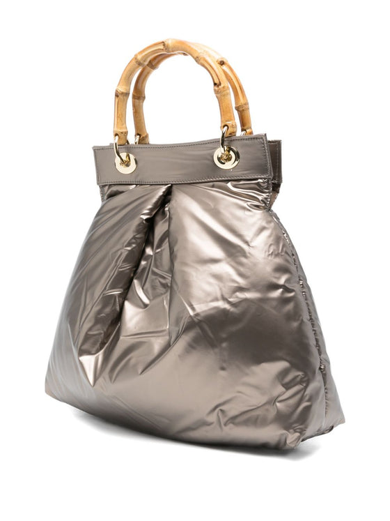 La Milanesa Bamboo-handle quilted tote bag