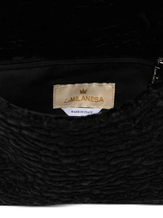 La Milanesa Textured buckle shoulder bag