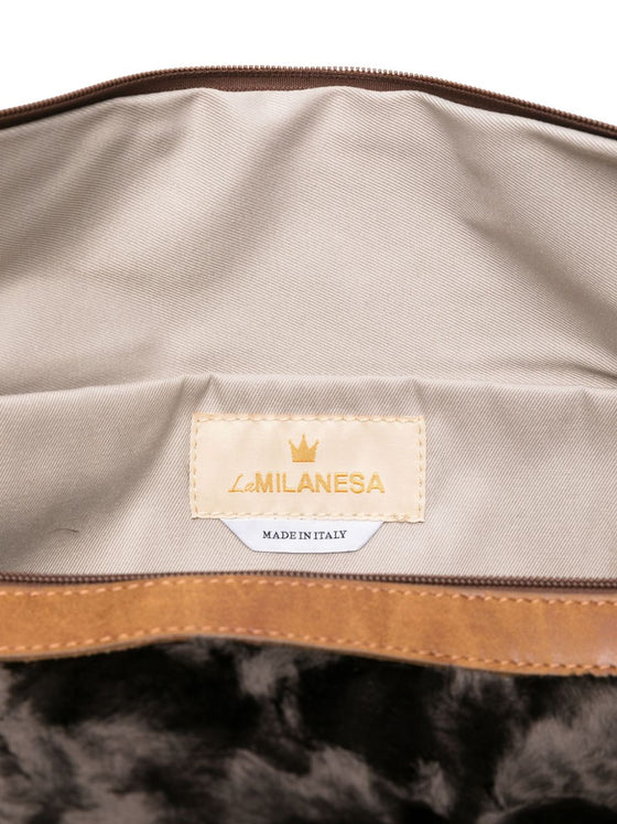 La Milanesa Fur-effect half-moon shoulder bag