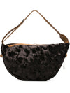 La Milanesa Fur-effect half-moon shoulder bag