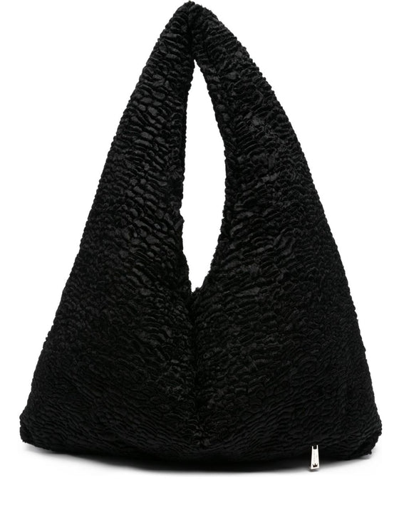 La Milanesa Textured triangular shoulder bag