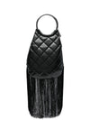 La Milanesa Quilted fringed-bottom clutch