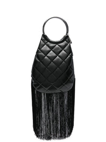  La Milanesa Quilted fringed-bottom clutch