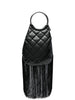 La Milanesa Quilted fringed-bottom clutch
