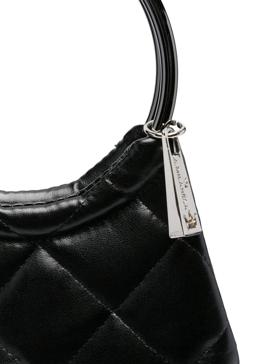 La Milanesa Quilted fringed-bottom clutch