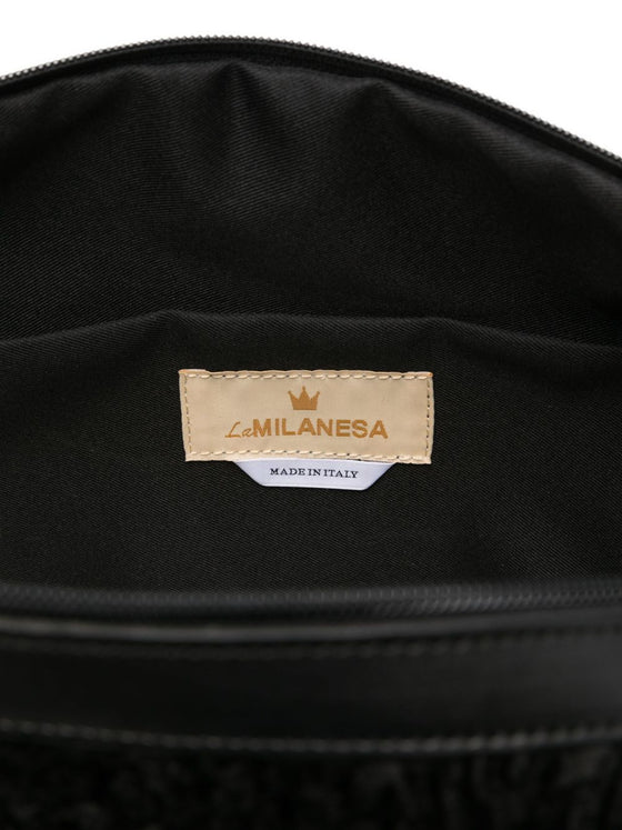 La Milanesa Textured buckle shoulder bag