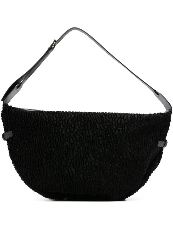 La Milanesa Textured buckle shoulder bag