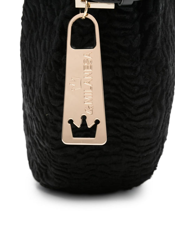 La Milanesa Textured buckle shoulder bag