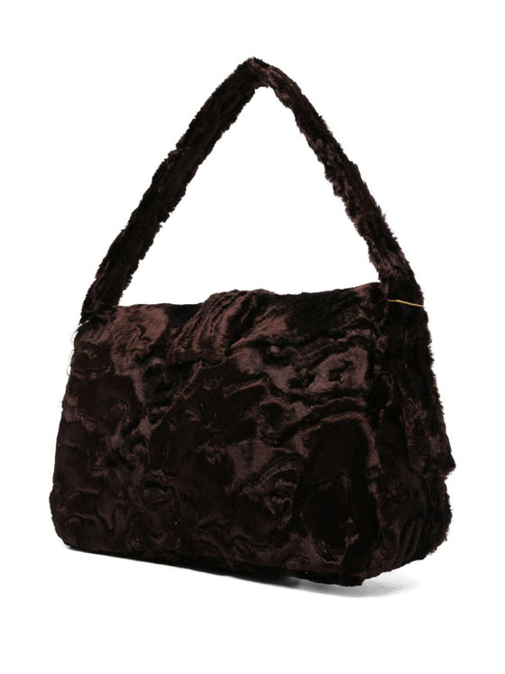 La Milanesa Textured buckle shoulder bag