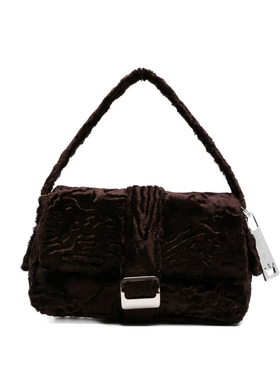 La Milanesa Textured buckle shoulder bag