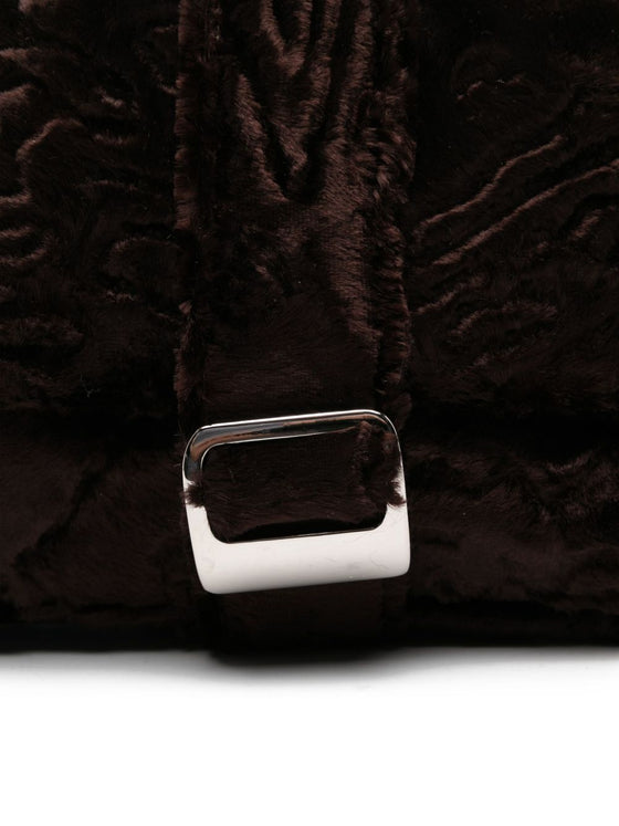 La Milanesa Textured buckle shoulder bag