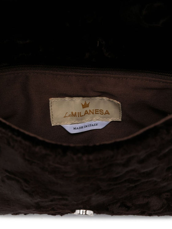 La Milanesa Textured buckle shoulder bag