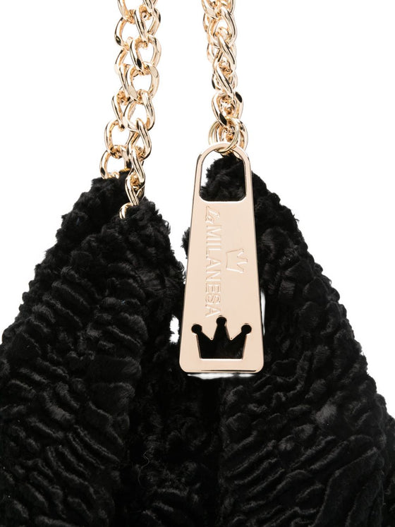 La Milanesa Chain-strap textured shoulder bag