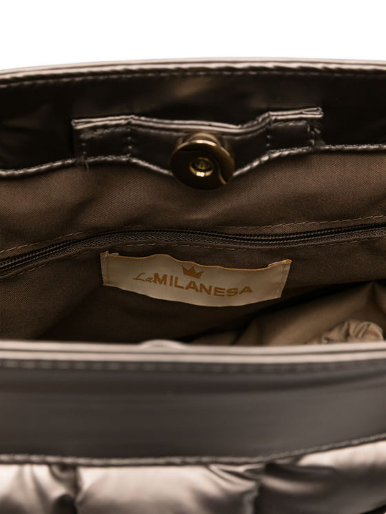 La Milanesa Bamboo-handle quilted tote bag