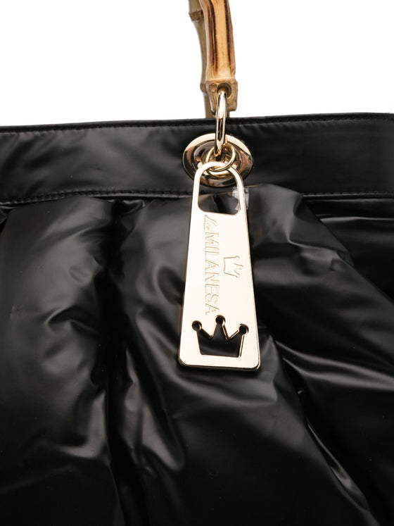 La Milanesa Quilted bamboo-handle tote bag