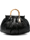 La Milanesa Quilted bamboo-handle tote bag