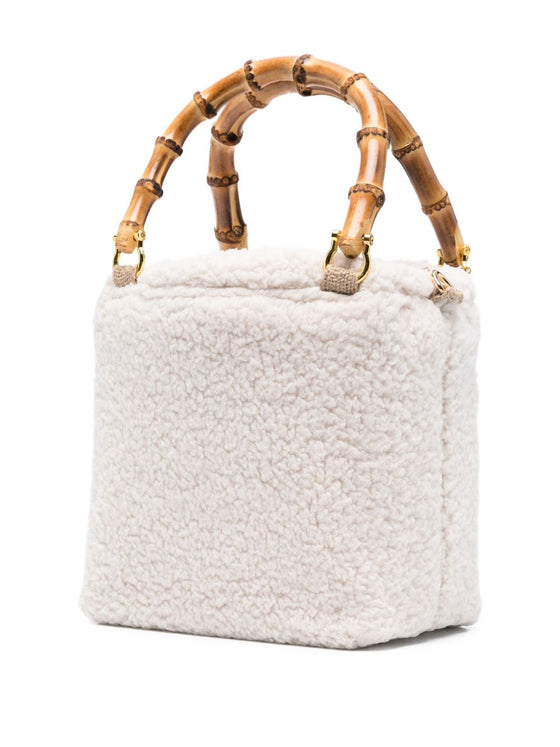 La Milanesa Dog-embellished shearling tote bag