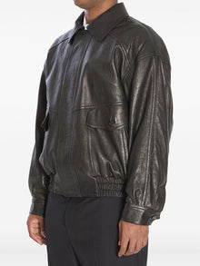  Saint Laurent Leather flap-pocket jacket