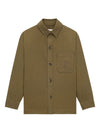 Saint Laurent Cassandre overshirt in cotton and linen gabardine