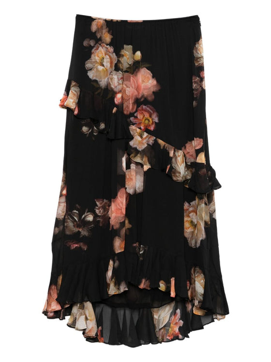 Zimmermann Floral-print ruffled skirt
