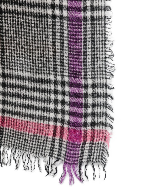 Faliero Sarti Plaid-pattern frayed-edge scarf