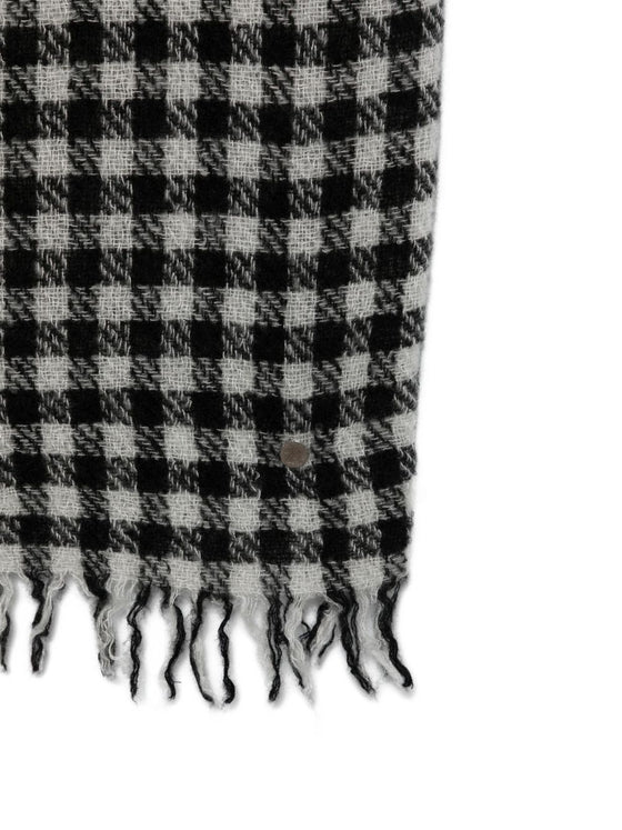 Faliero Sarti Gingham frayed-edge scarf