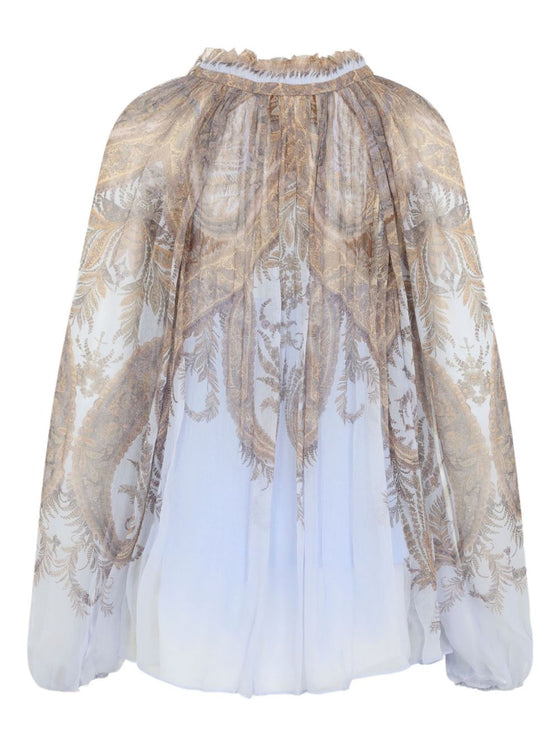 Zimmermann Paisley-print ruffled blouse